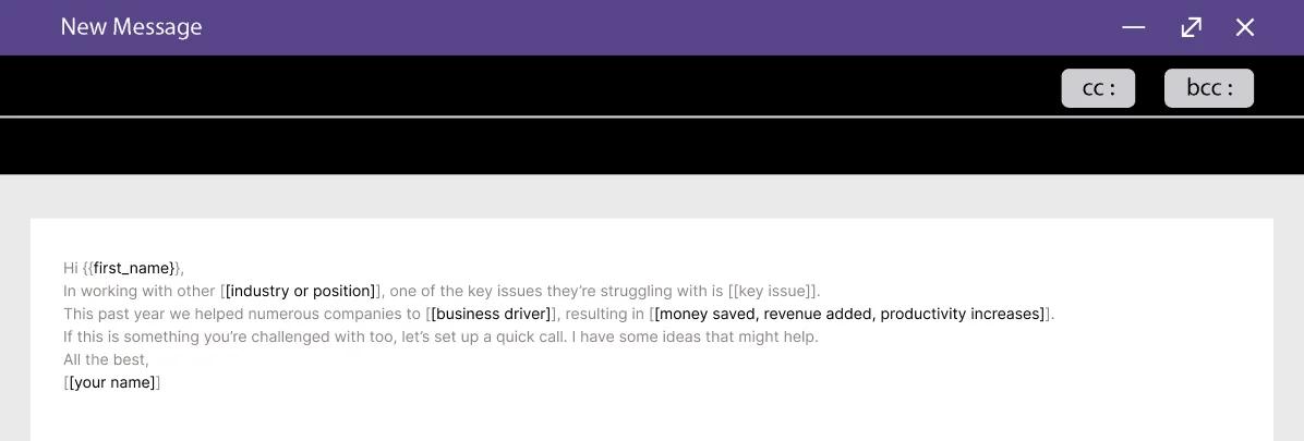 Cold email composer interface